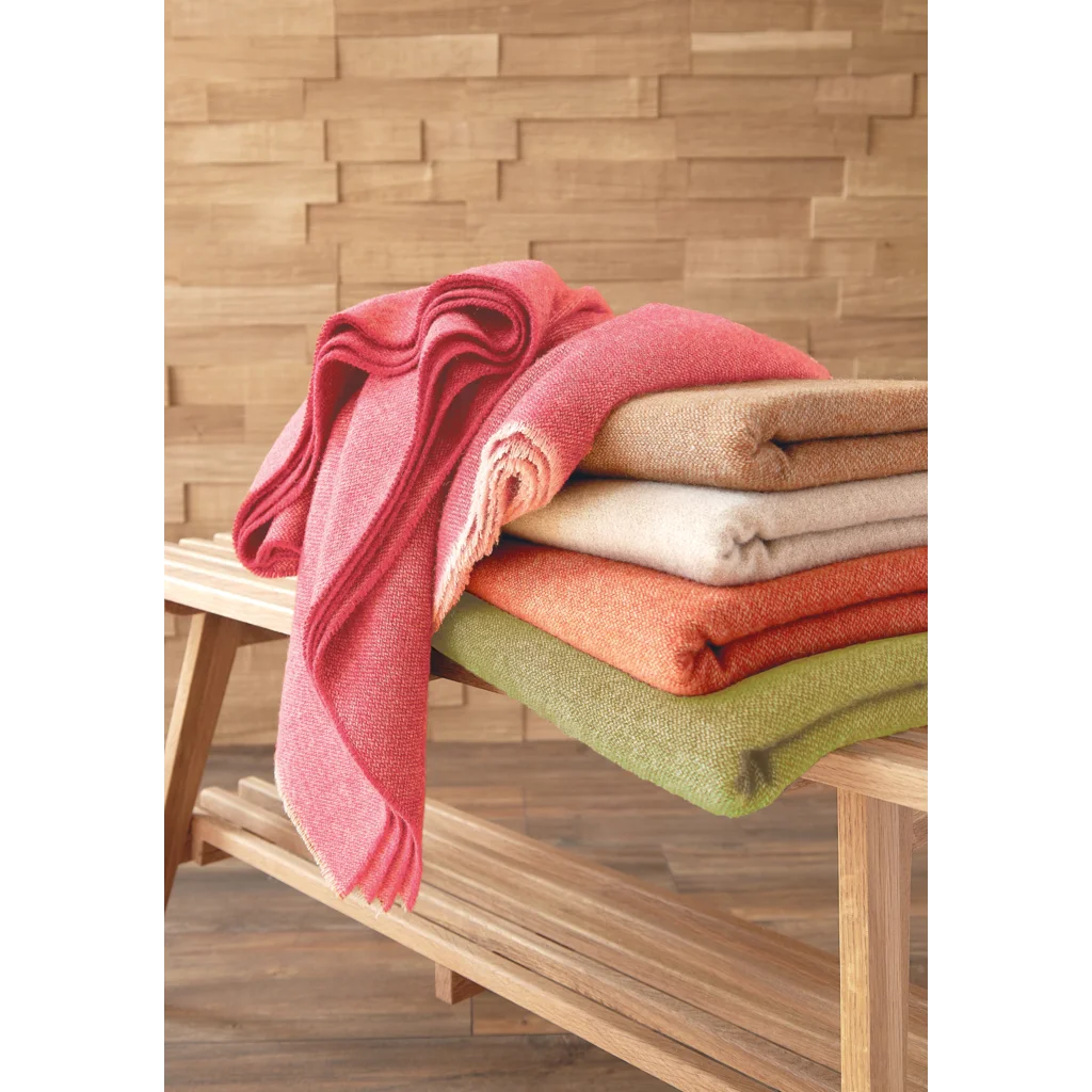 Tweed Decke LEEDS in Sand Muster Meliert von Eagle Products Größe 130x200 cm