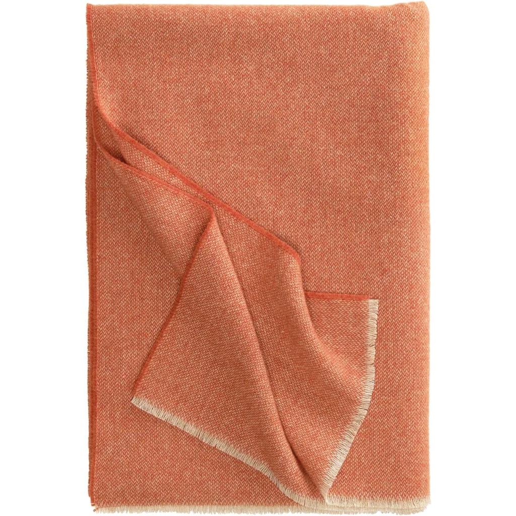 Tweed Decke LEEDS in Terra Orange Muster Meliert von Eagle Products Größe 130x200 cm