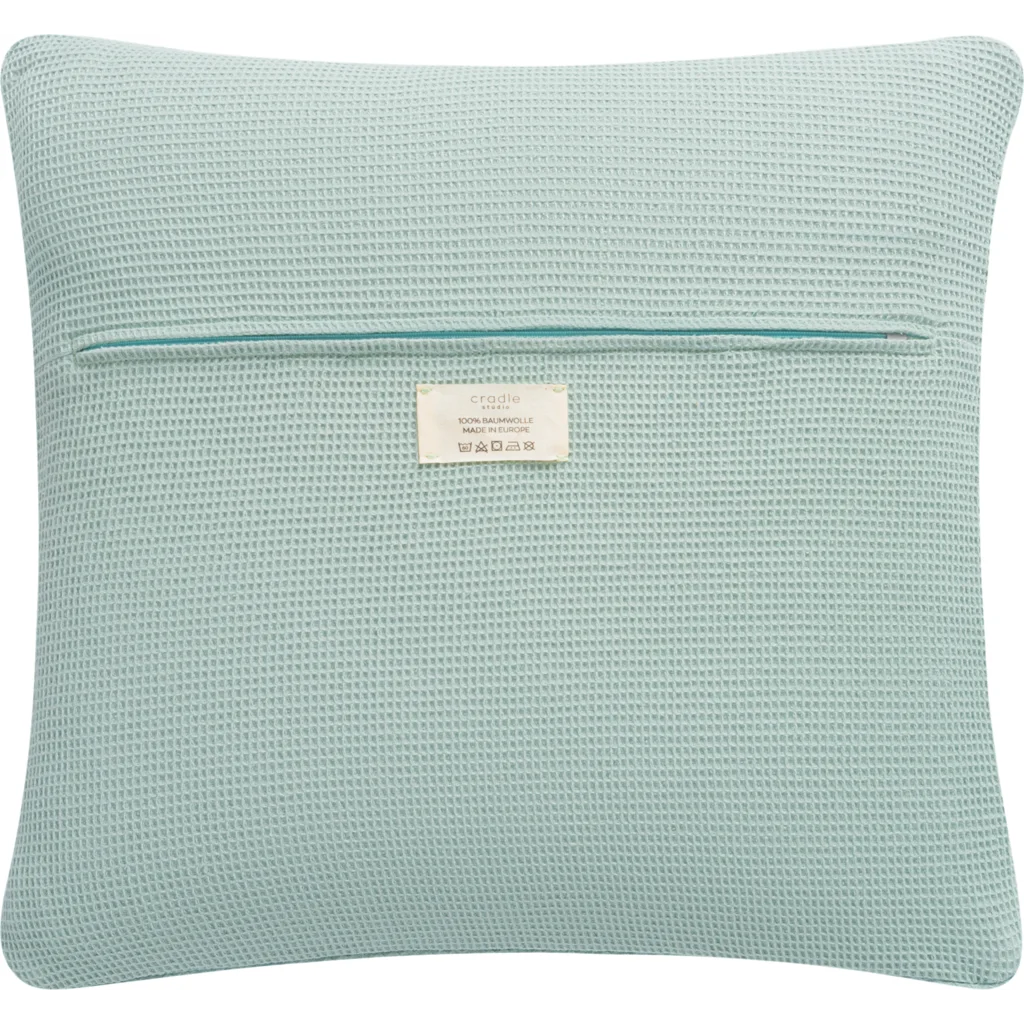 Waffelpiqué Kissenhülle in Mint Grün von Cradle Studio Größe 50x50 cm