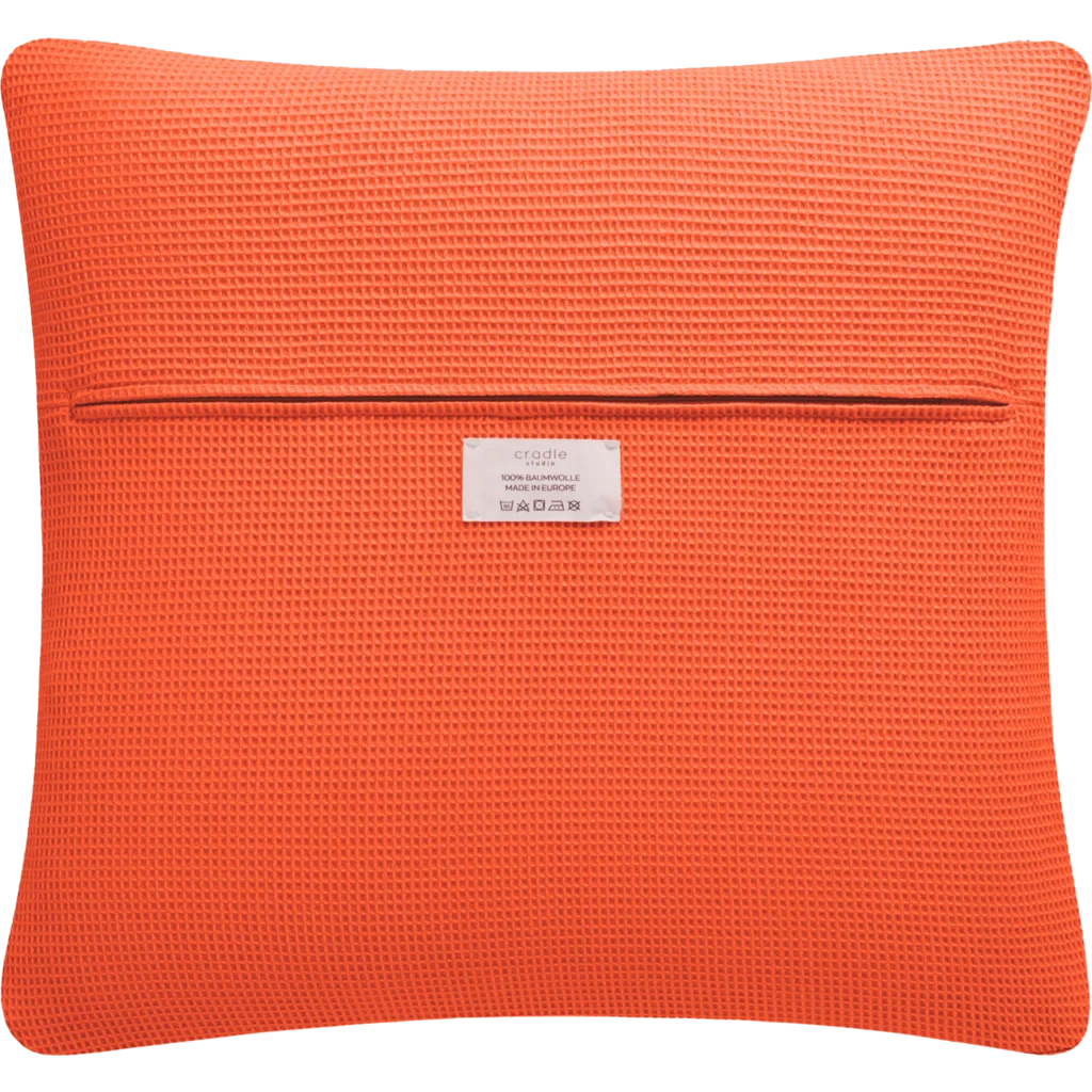 Waffelpiqué Kissenhülle in Orange von Cradle Studio Größe 50x50 cm