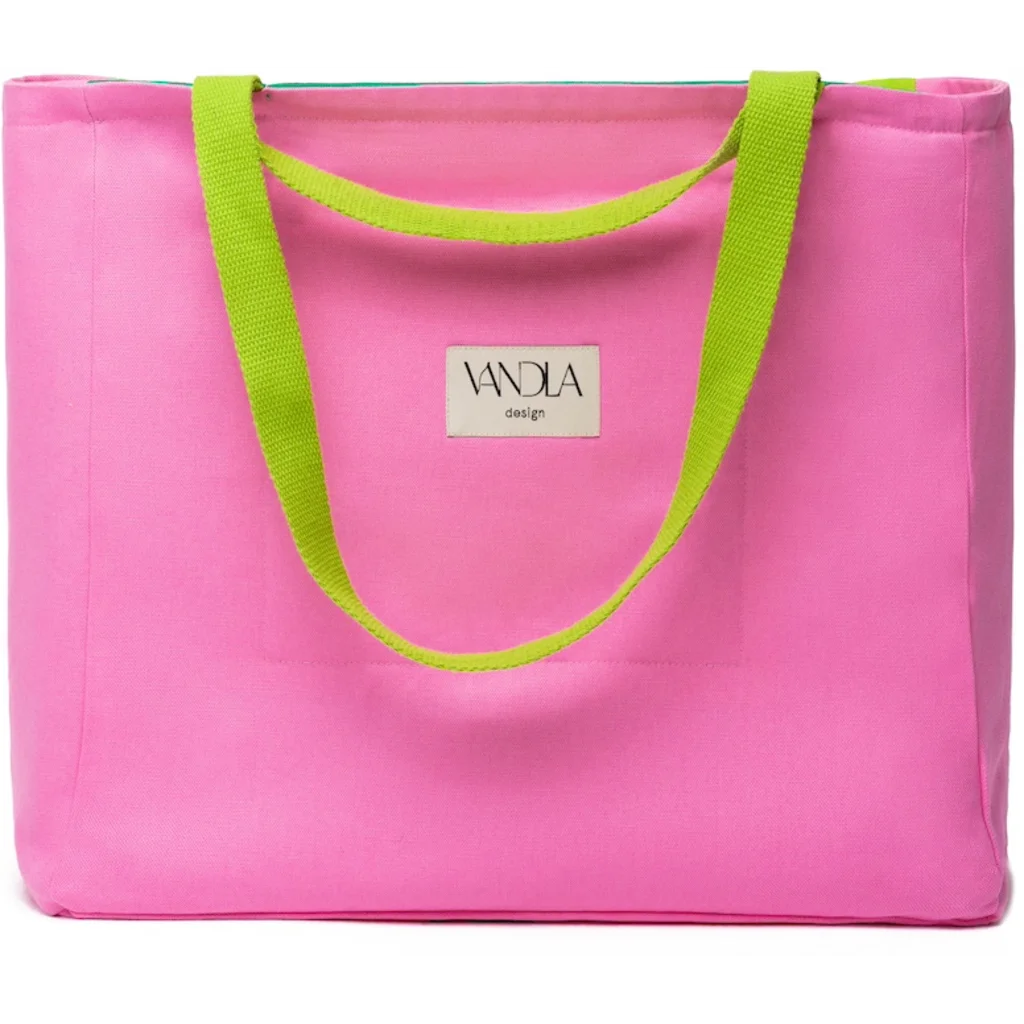 Wendetasche in Grün+Pink+Limette Grün+Pink+Grün Muster 3-farbig von Vandla design Größe 40x40x12 cm