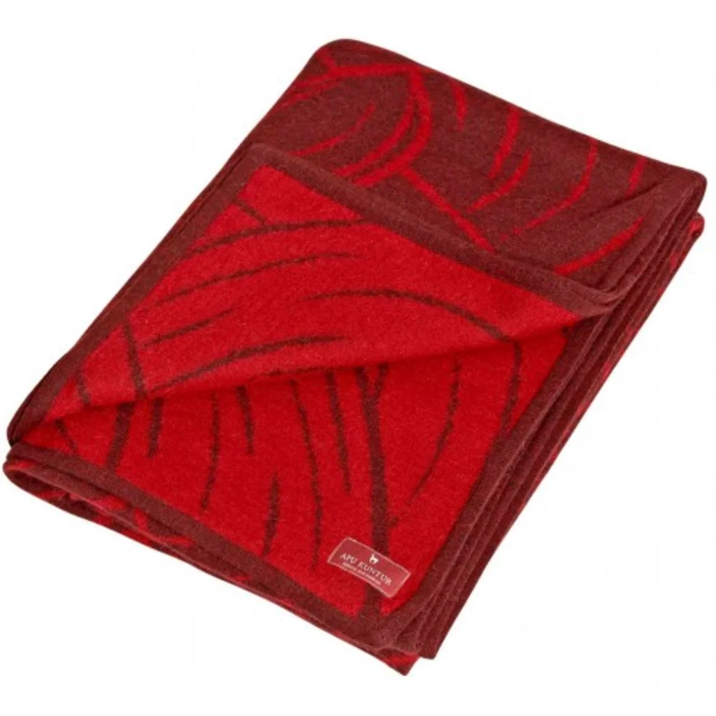 Alpaka Decke JACQUARD in Rot+Bordeaux Rot+Rot Muster Traditionelles Muster von APU KUNTUR Größe 147x200 cm