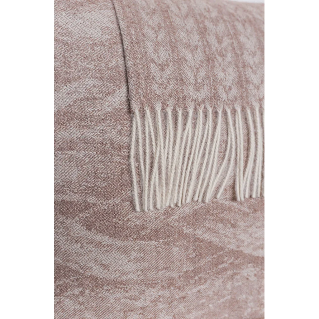 Alpaka Decke VENOM in Taupe Braun Muster Traditionelles Muster von KUNA Größe 135x180 cm (inkl. Fransen)