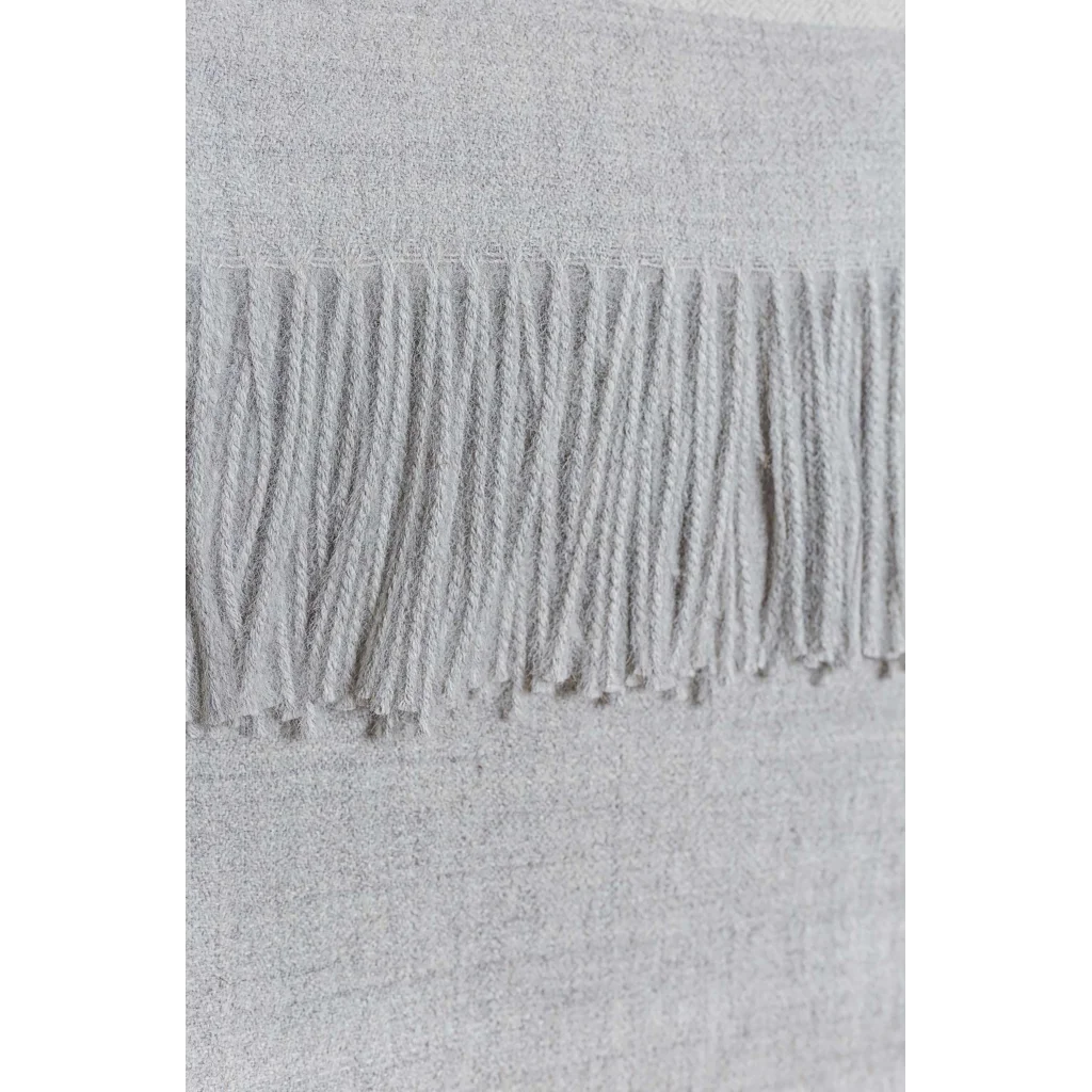 Alpaka Decke VINNIE in Hellgrau Grau Muster Streifen von KUNA Größe 130x180 cm (inkl. Fransen)