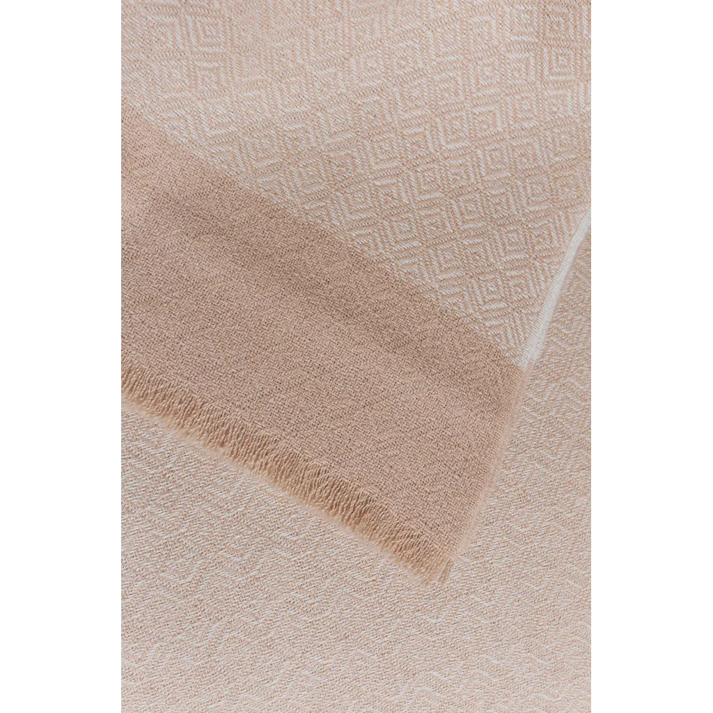 Alpaka Decke VRAC in Beige Muster Diamant von KUNA Größe 130x180 cm (inkl. Fransen)
