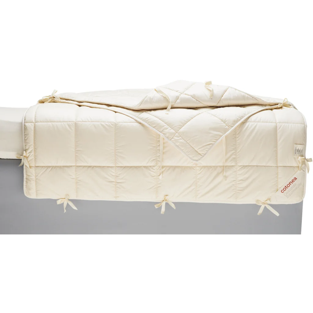 Bio Baby-+Kinder-Bettdecke 4-Jahreszeiten mit Füllung Baumwolle in Creme von Cotonea Größe 100x135 cm