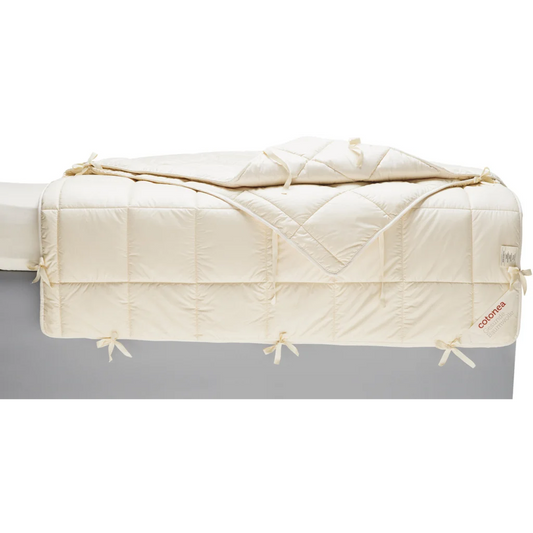 Bio Baby-+Kinder-Bettdecke 4-Jahreszeiten mit Füllung Baumwolle in Creme von Cotonea Größe 100x135 cm