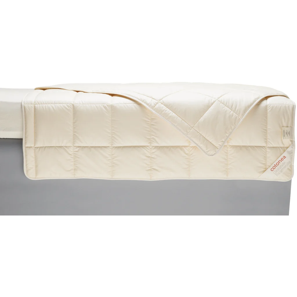 Bio Baby-+Kinder-Sommerbettdecke mit Füllung Baumwolle in Creme von Cotonea Größe 100x135 cm