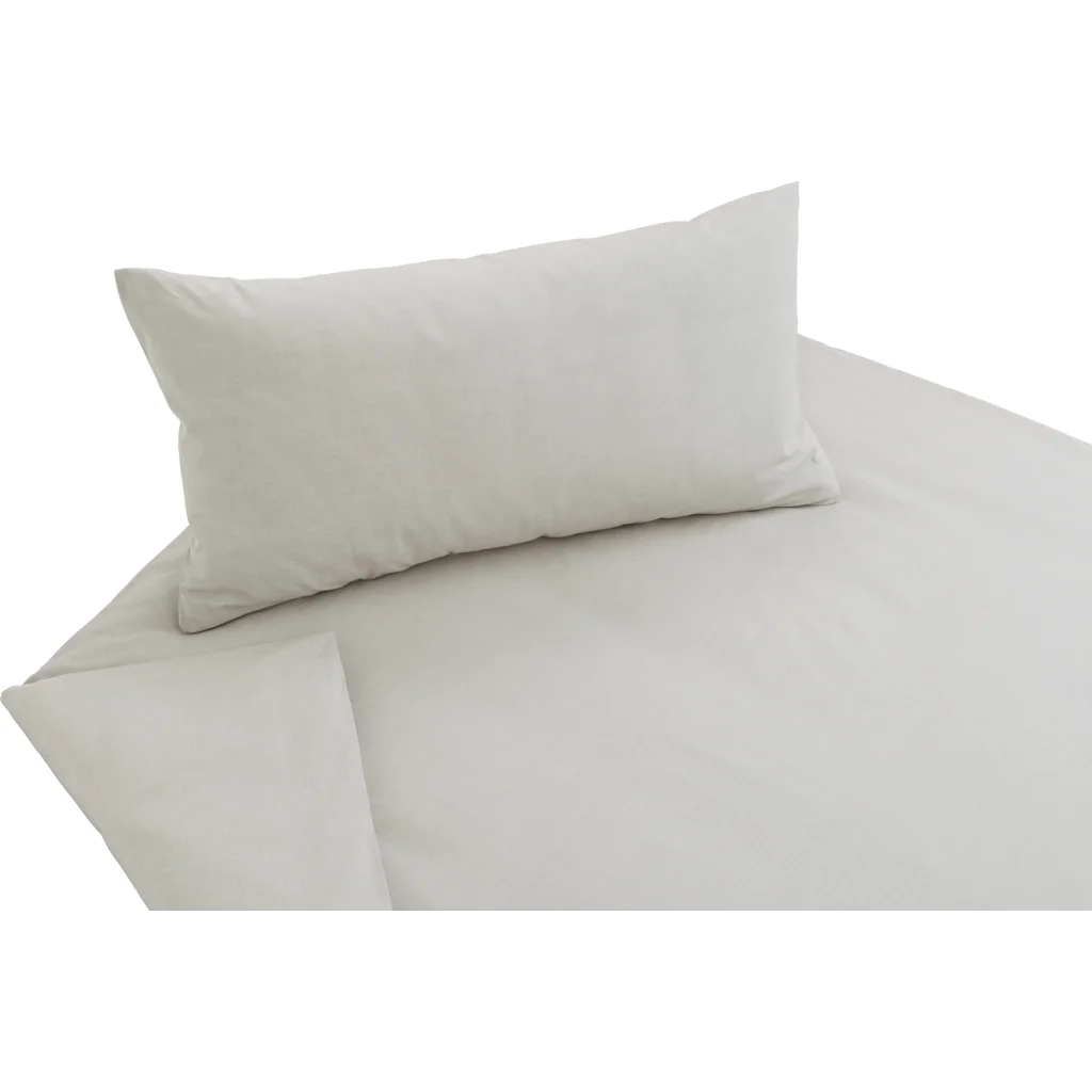 Bio Chambray Bettwäsche Nuance Garnitur in Muschel Beige von Cotonea Größe 155x220 + 80x80 cm