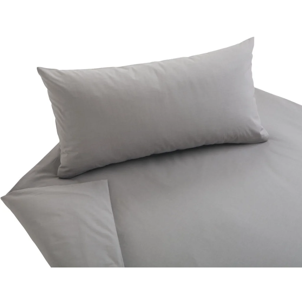 Bio Chambray Bettwäsche Nuance Garnitur in Rauchquarz Grau von Cotonea Größe 155x220 + 80x80 cm