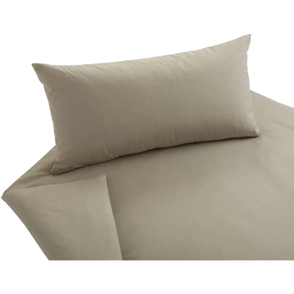 Bio Chambray Bettwäsche Royal Garnitur in Pyrit Braun von Cotonea Größe 155x220 + 40x80 cm