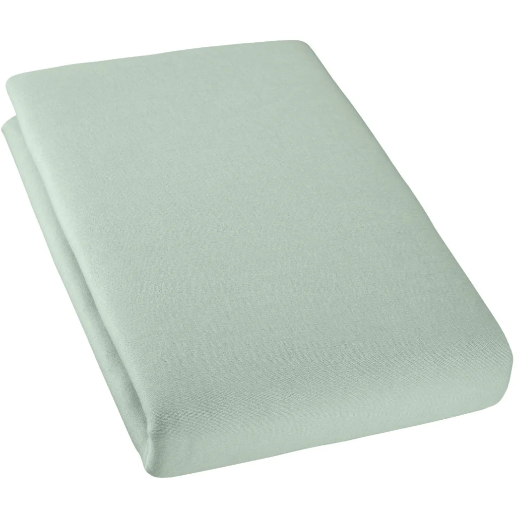 Bio Double-Jersey Spannbettlaken für Matratzen in Übergröße und Überlänge in Celadon Grün von Cotonea Größe 140-160 x 220 cm
