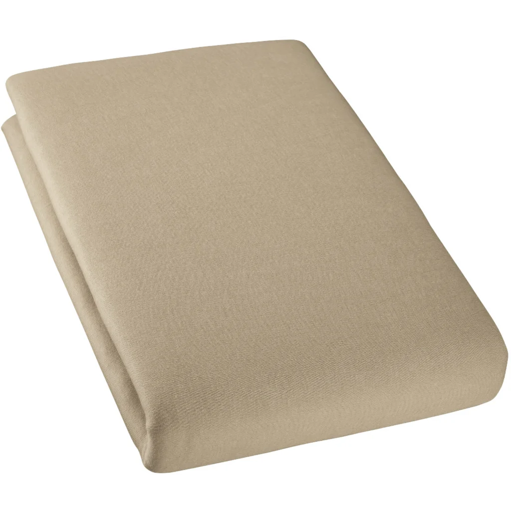 Bio Double-Jersey Spannbettlaken für Matratzen in Übergröße und Überlänge in Ingwer Braun von Cotonea Größe 140-160 x 220 cm