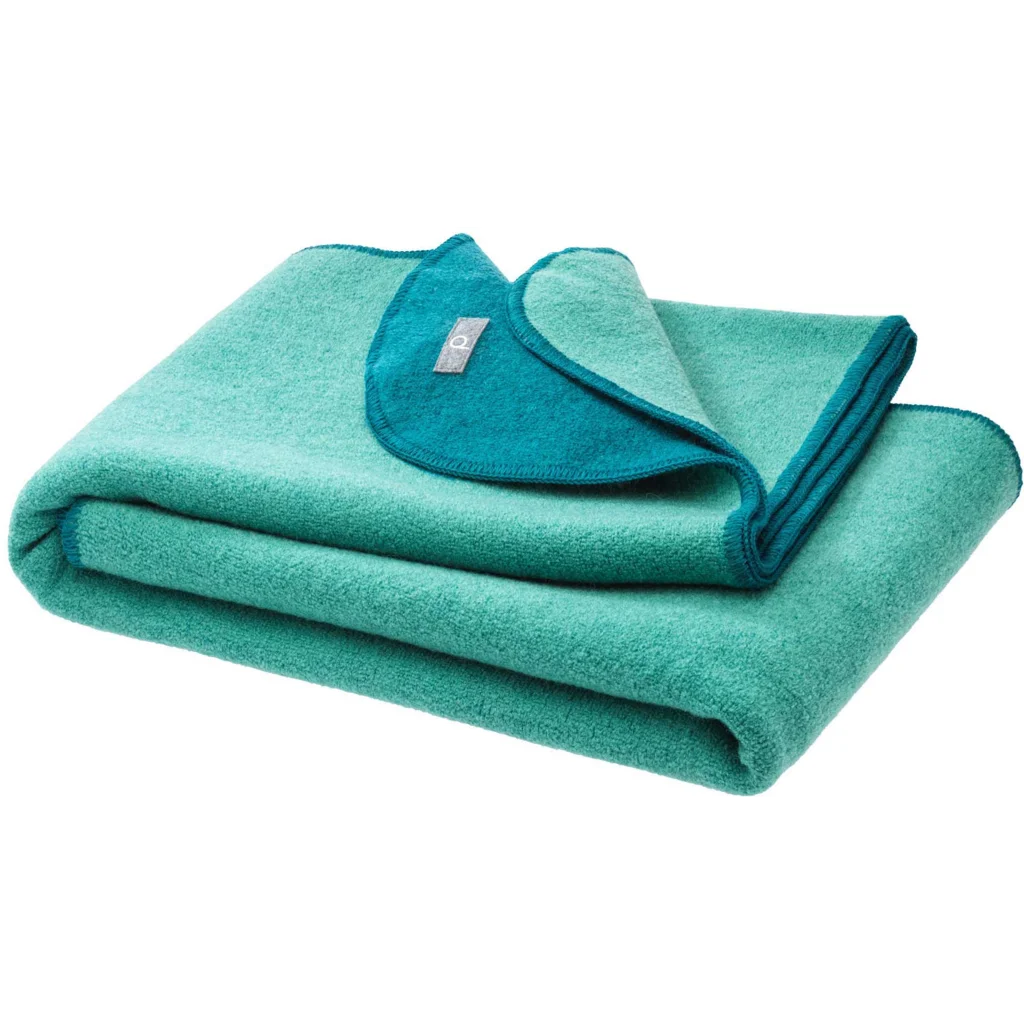 Bio Doubleface Baby-+Kinder-Decke in Pacific+Mint Grün+Grün von disana Größe 100x135 cm