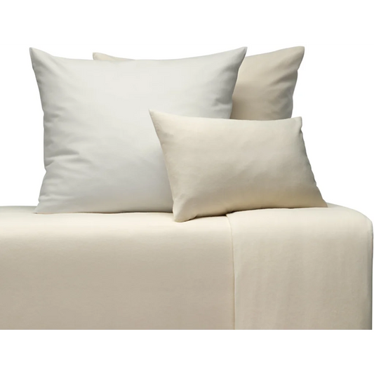 Bio Edel-Biber Baby-+Kinder-Bettwäsche Classic Garnitur in Creme von Cotonea Größe 100x135 + 40x60 cm