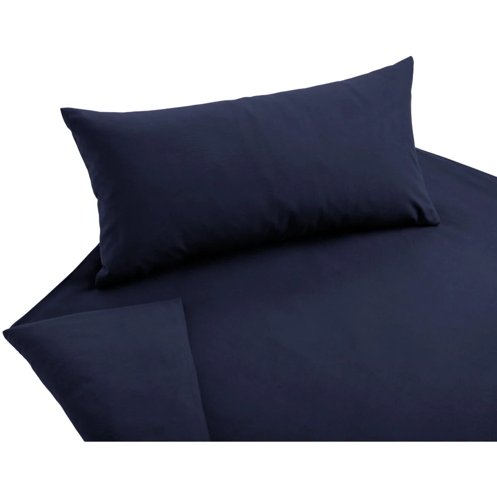 Bio Edel-Biber Bettwäsche Classic Garnitur in Azurblau Blau von Cotonea Größe 155x220 + 80x80 cm