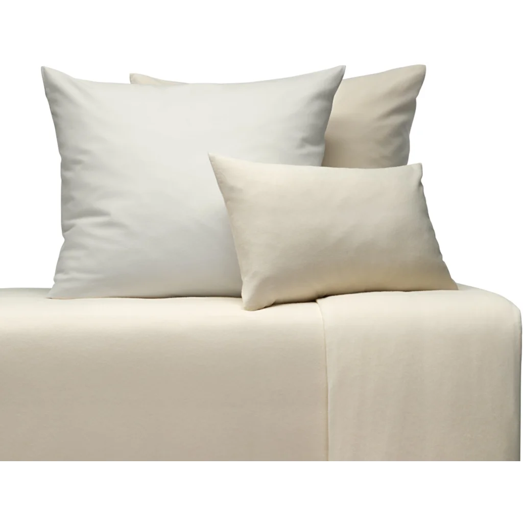 Bio Edel-Biber Kinder-Bettwäsche Classic Garnitur in Creme von Cotonea Größe 135x200 + 40x80 cm