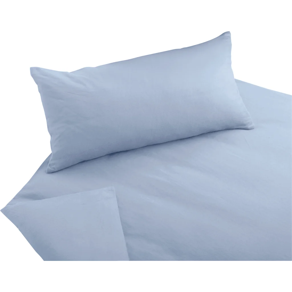 Bio Edel-Biber Kinder-Bettwäsche Classic Garnitur in Perlblau Blau von Cotonea Größe 135x200 + 80x80 cm