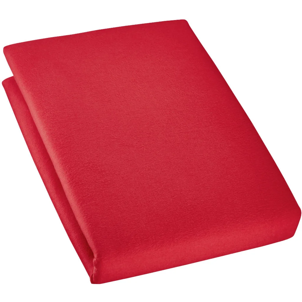 Bio Edel-Biber Kinder-Spannbettlaken in Rot von Cotonea Größe 60x120 cm