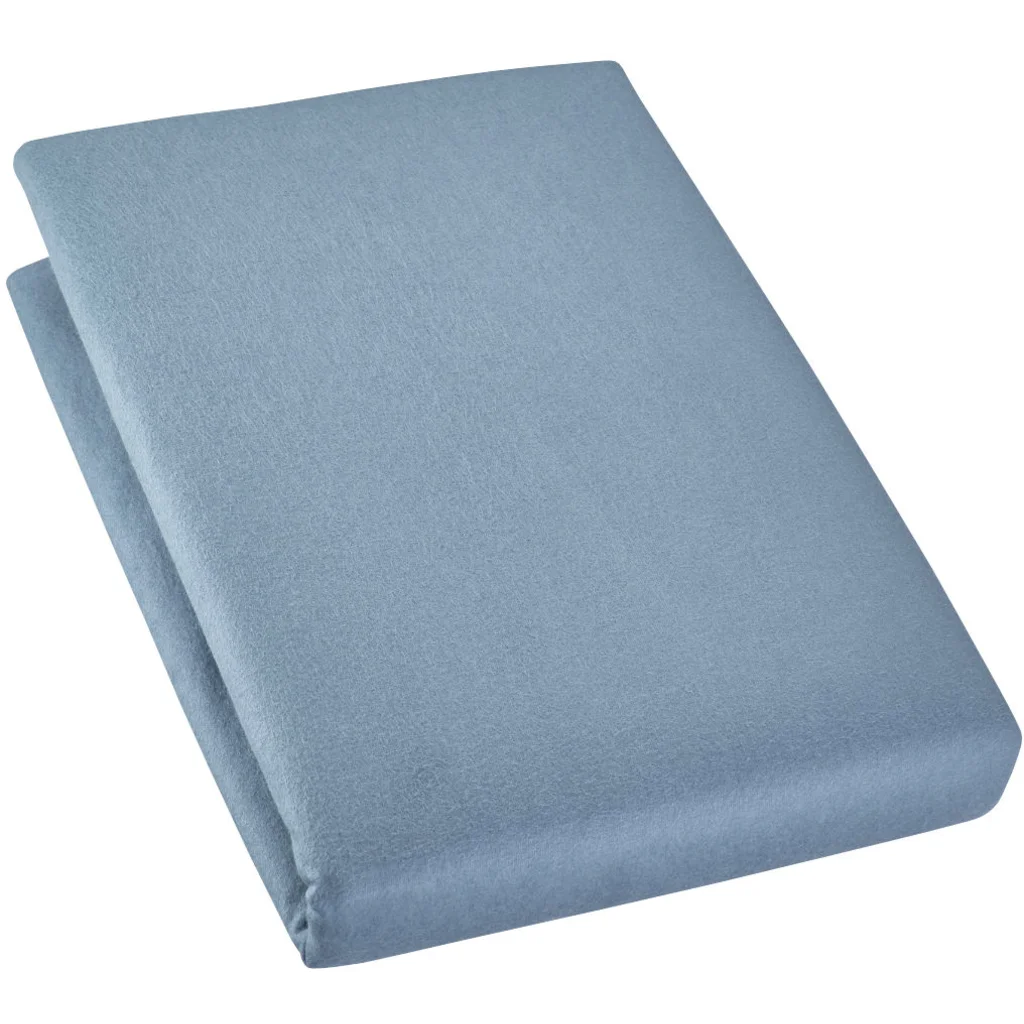 Bio Edel-Biber Kinder-Spannbettlaken in Türkis Blau von Cotonea Größe 70x140 cm