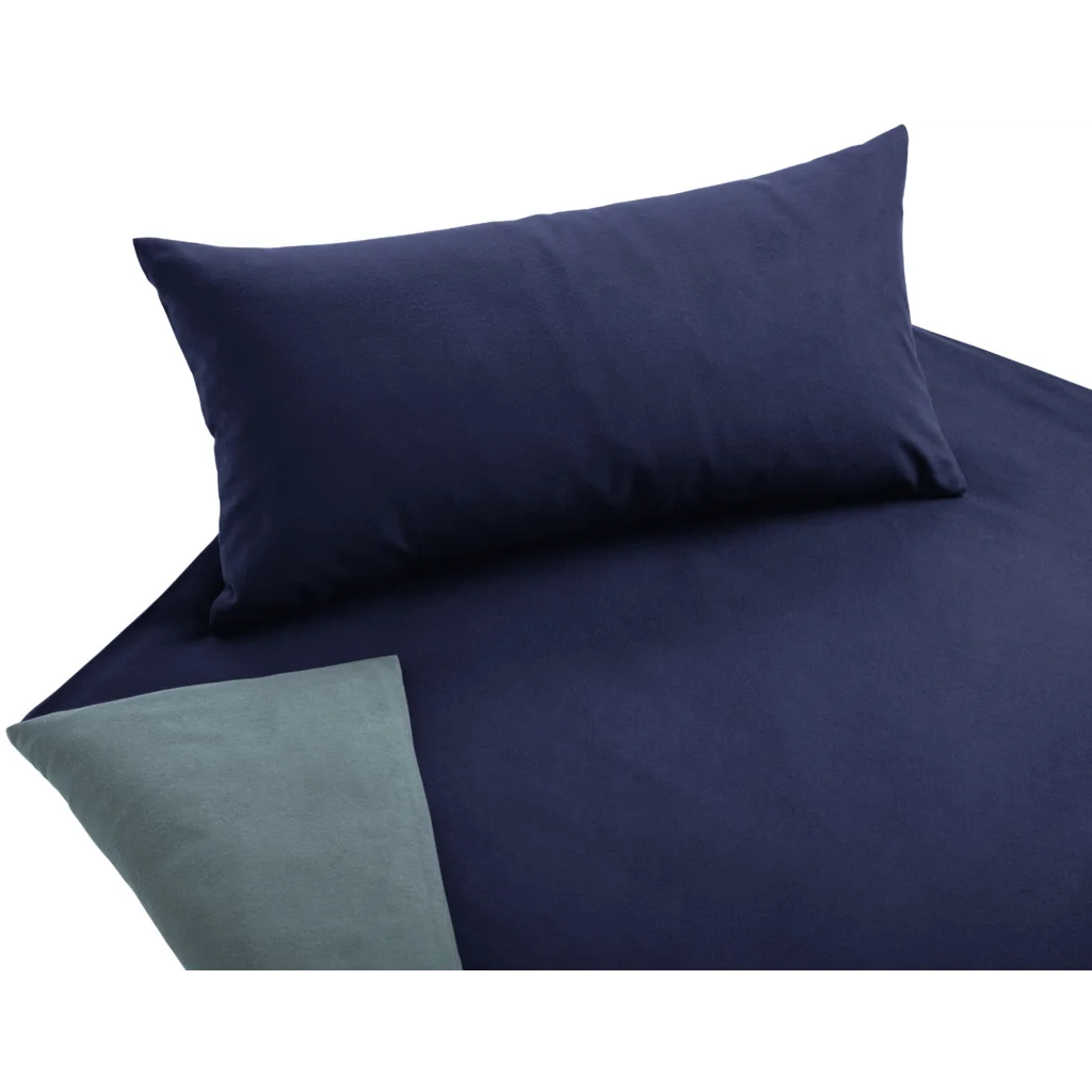 Bio Edel-Biber Wendebettwäsche Garnitur 3-teilig in Azurblau+Türkis Blau von Cotonea Größe 200x220 + 2x 80x80 cm