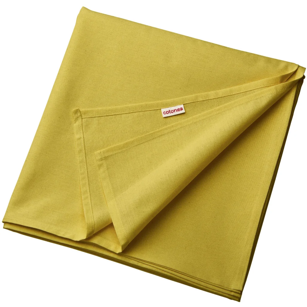 Bio Edel-Linon Bettlaken in Curry Gelb von Cotonea Größe 178x254 cm