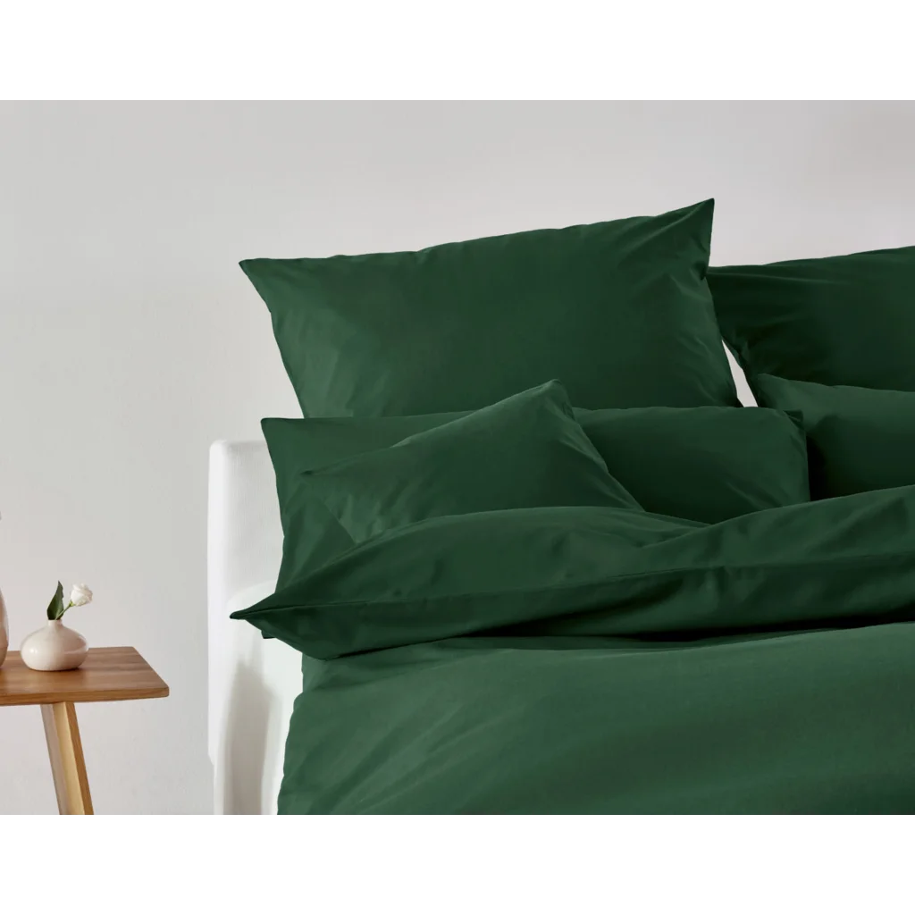 Bio Edel-Linon Bettwäsche Garnitur in Smaragd Grün von Cotonea Größe 135x200 + 80x80 cm