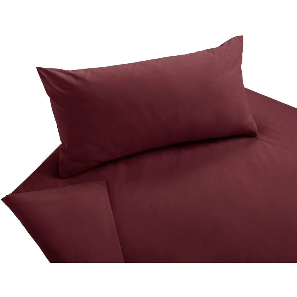 Bio Edel-Linon Bettwäsche Kissenbezug in Granat Rot von Cotonea Größe 40x80 cm