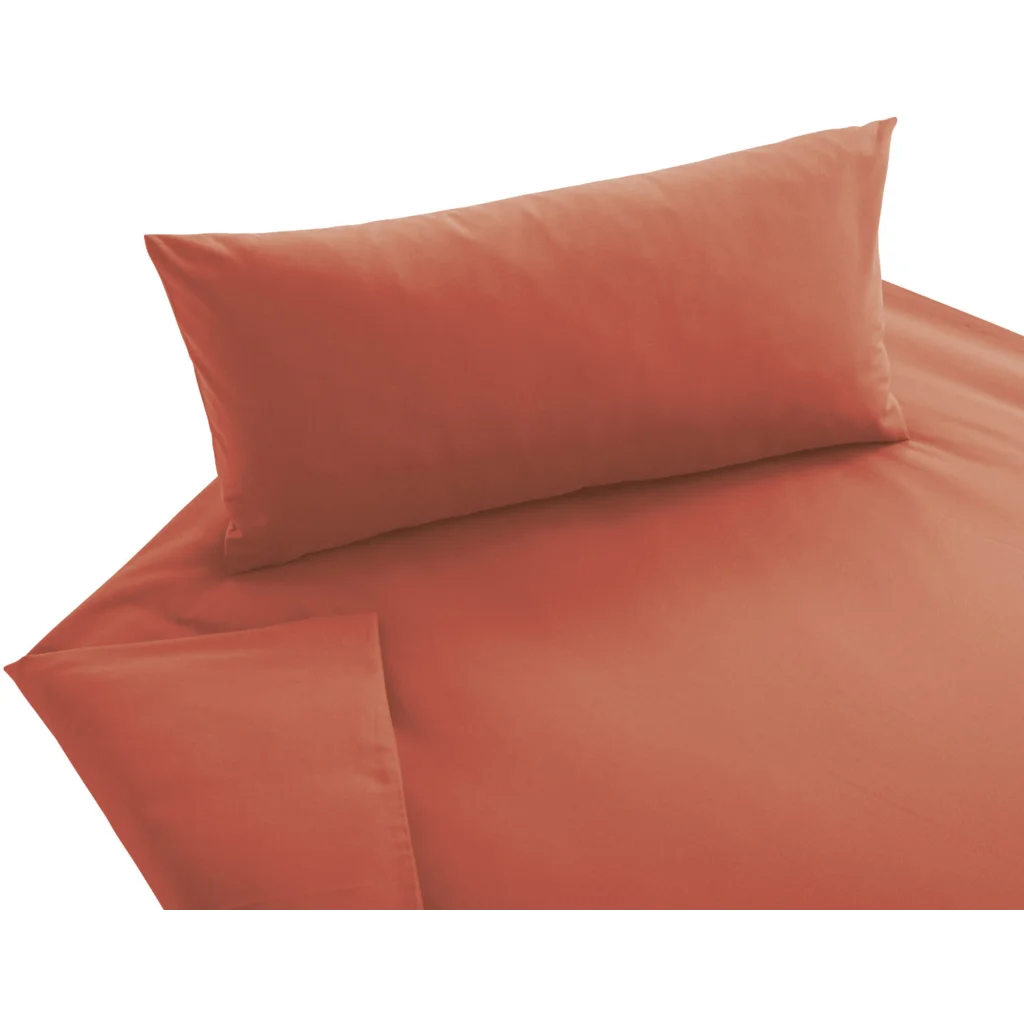 Bio Edel-Linon Bettwäsche Kissenbezug in Koralle Orange von Cotonea Größe 40x80 cm