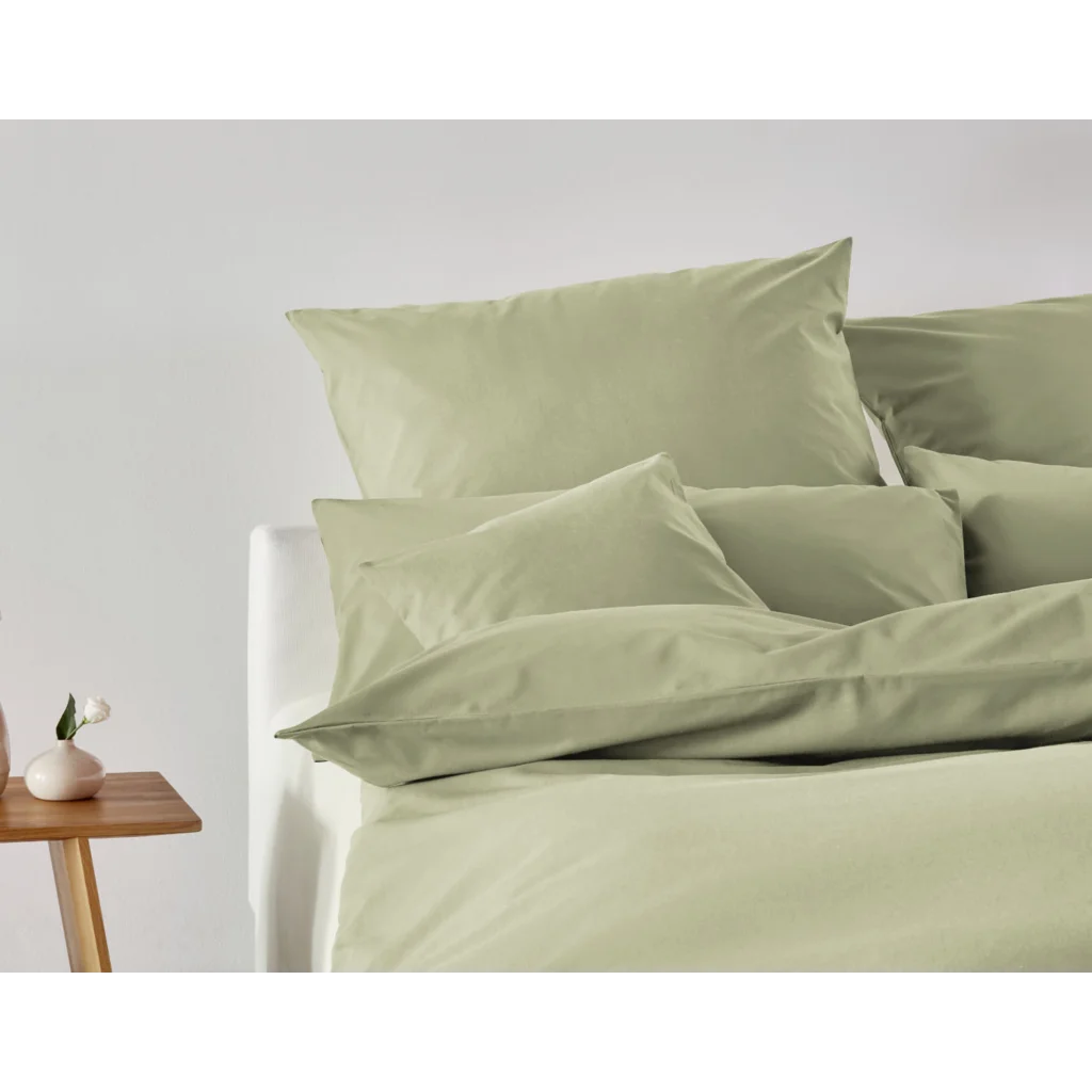 Bio Edel-Linon Bettwäsche Kissenbezug in Mint Grün von Cotonea Größe 40x80 cm
