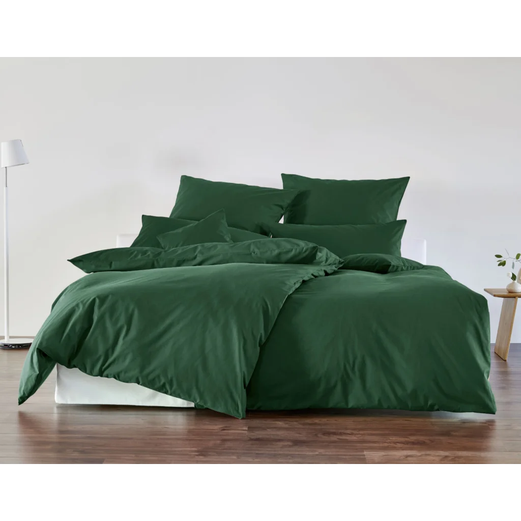 Bio Edel-Linon Bettwäsche Kissenbezug in Smaragd Grün von Cotonea Größe 40x80 cm