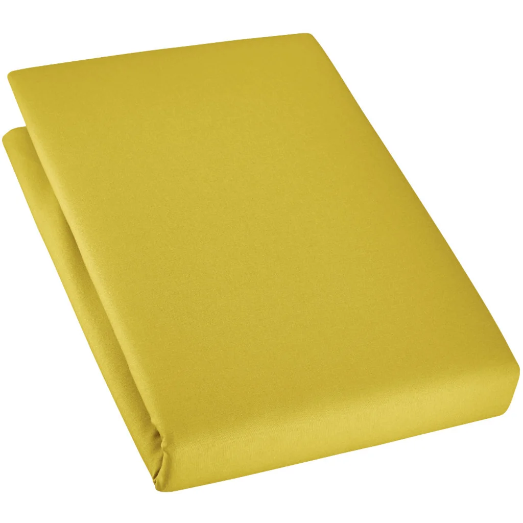 Bio Edel-Linon Spannbettlaken für Matratzen in Übergröße in Curry Gelb von Cotonea Größe 160x200 cm