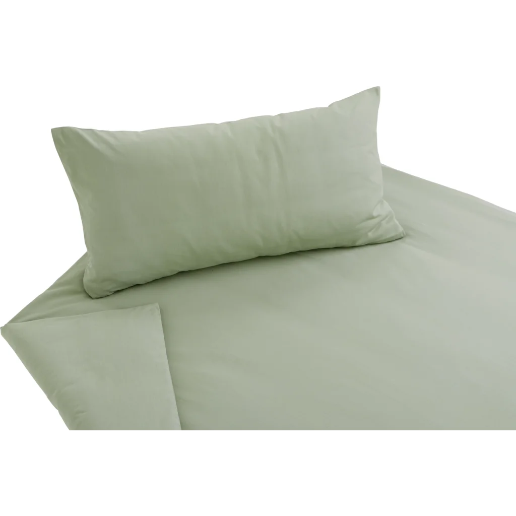 Bio Feinsatin Bettwäsche Premium Garnitur in Aloe Grün von Cotonea Größe 155x220 + 80x80 cm