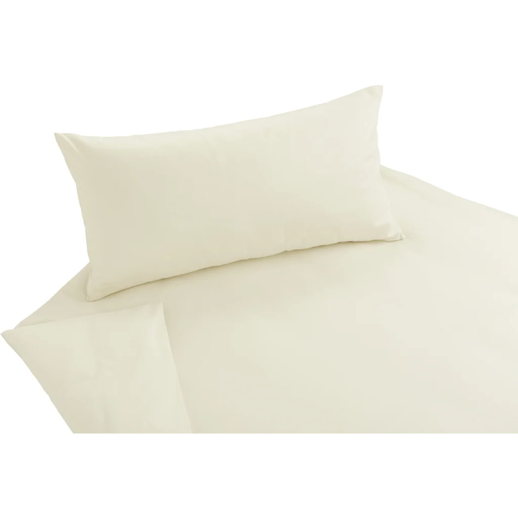 Bio Feinsatin Bettwäsche Premium Garnitur in Creme von Cotonea Größe 135x200 + 80x80 cm