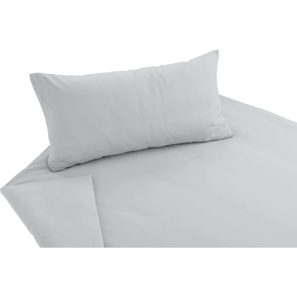 Bio Feinsatin Bettwäsche Premium Garnitur in Quarz Grau von Cotonea Größe 135x200 + 80x80 cm