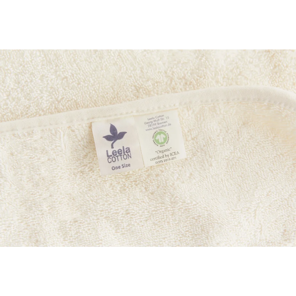 Bio Frottier Baby-Kapuzenbadetuch in Creme von Leela Cotton Größe 80x80 cm