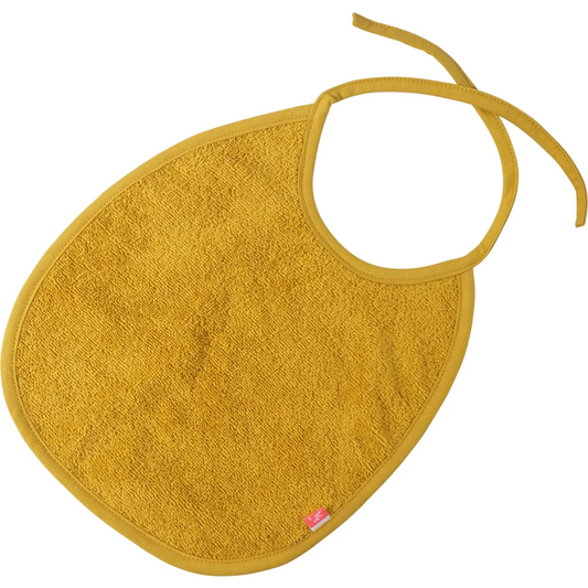 Bio Frottier Baby-Lätzchen in Senfgelb Gelb von kikadu Größe 31x27 cm