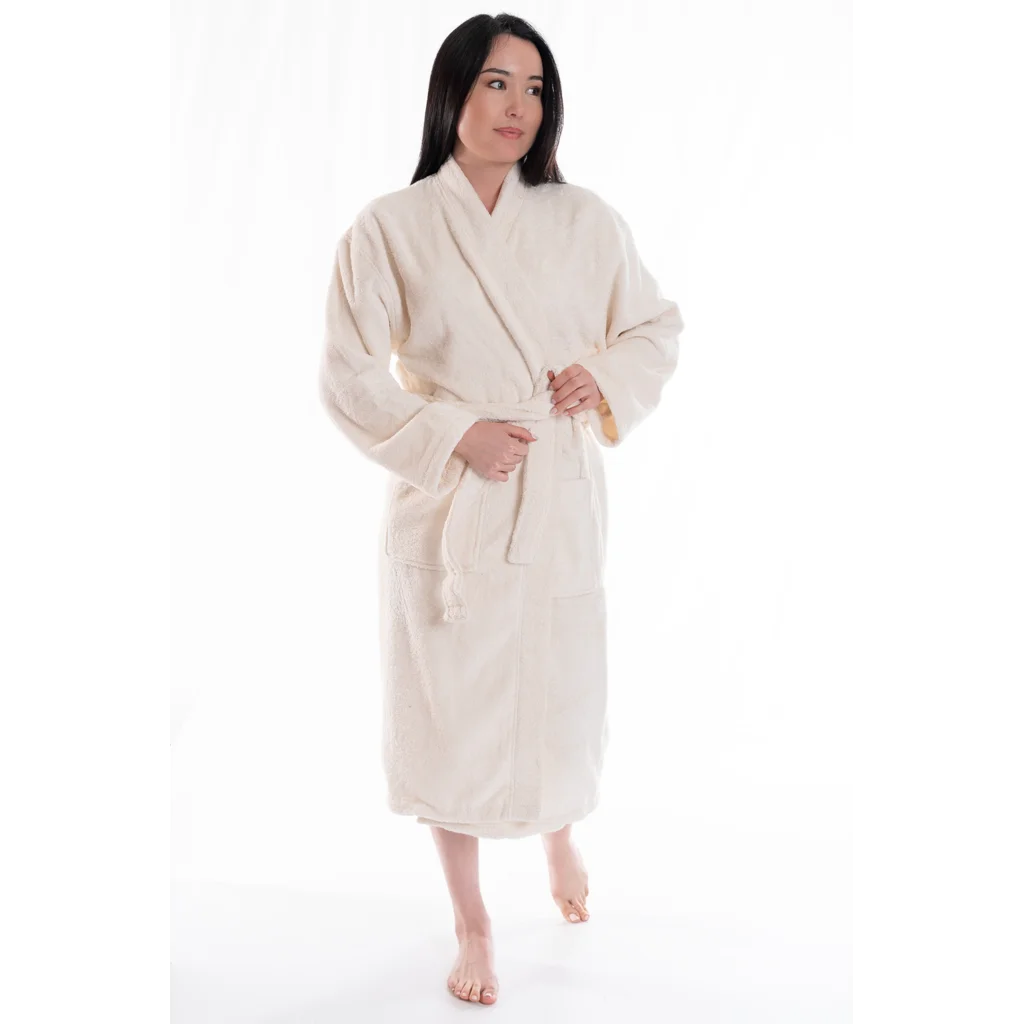 Bio Frottier Bademantel in Creme von Ege Organics Größe S+M