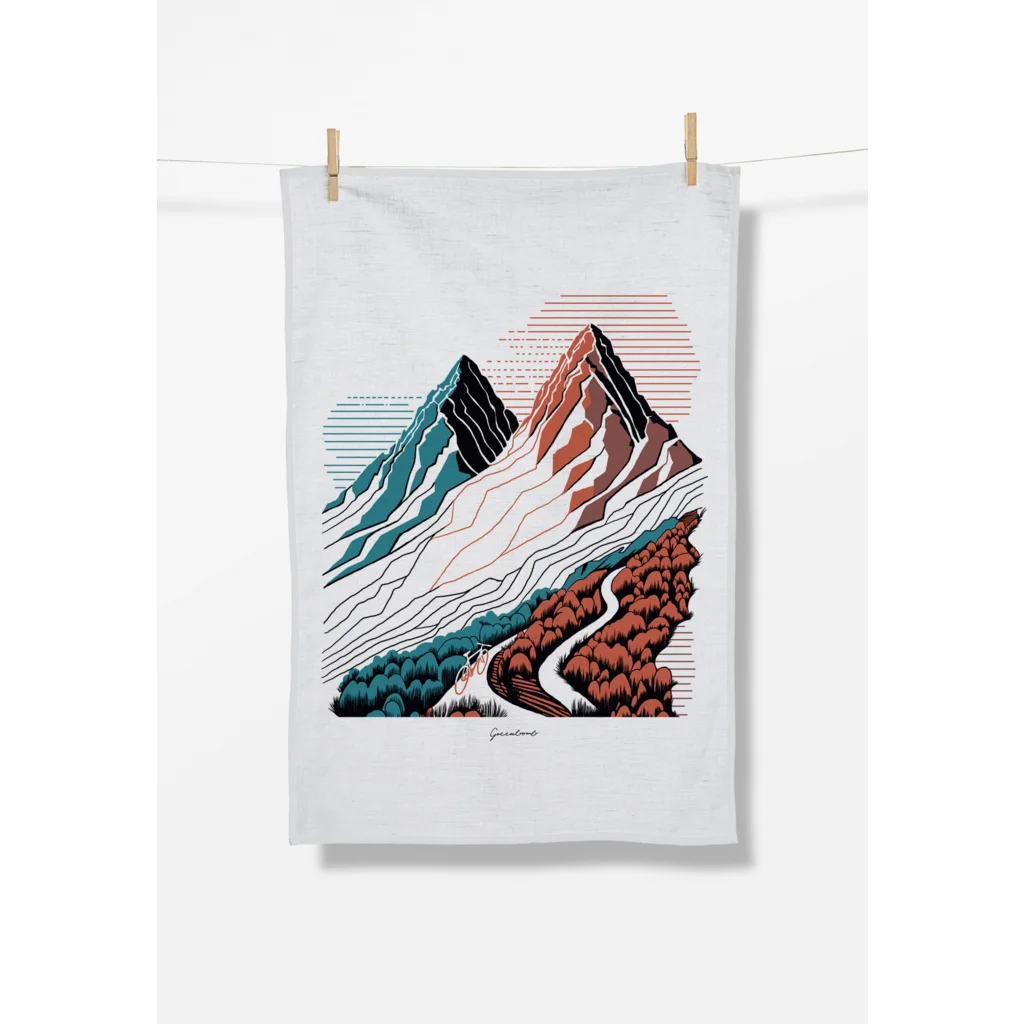 Bio Geschirrtuch Berge in Muster Berge von Greenbomb Größe 50x70 cm
