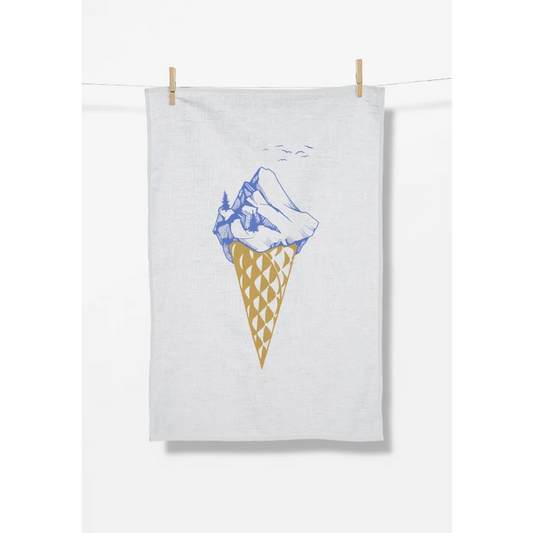 Bio Geschirrtuch Eiscreme in Muster Eiscreme von Greenbomb Größe 50x70 cm