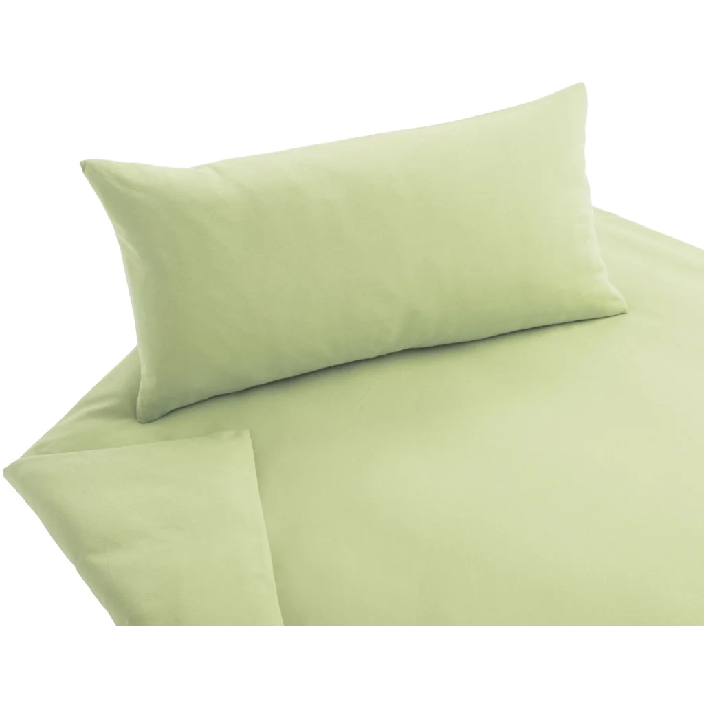 Bio Jersey Bettwäsche Garnitur in Hellgrün Grün von Cotonea Größe 155x220 + 40x80 cm