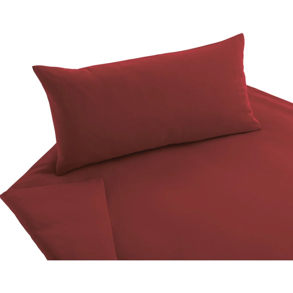 Bio Jersey Bettwäsche Garnitur in Rot von Cotonea Größe 135x200 + 40x80 cm