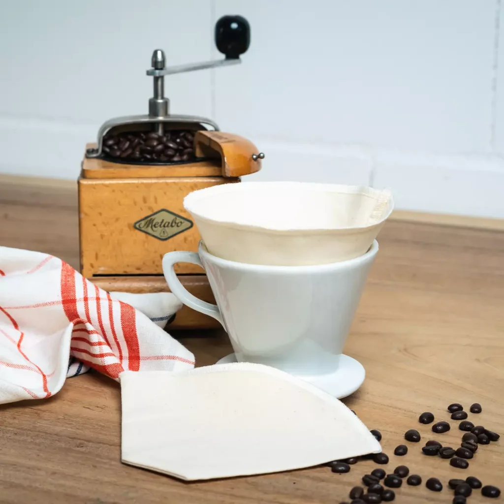 Bio Kaffeefilter 2er-Pack in Creme von Living Crafts Größe 20x13 cm
