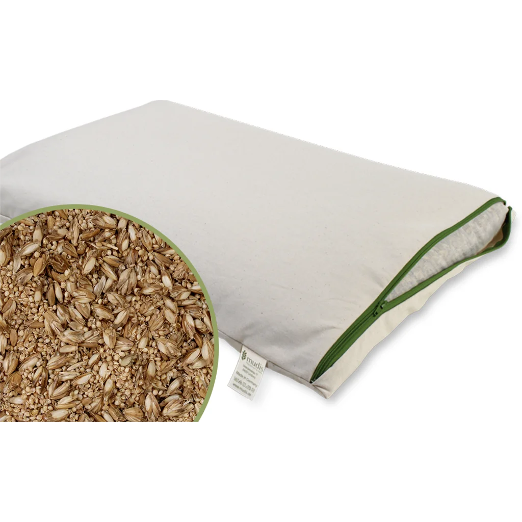 Bio Kissen mit Füllung Dinkelspelzen & Hirseschalen in Creme von mudis Größe 40x60 cm