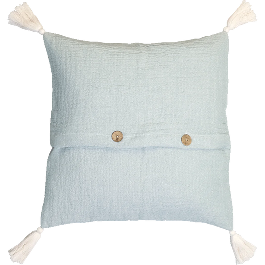 Bio Kissenhülle mit Quasten in Mint Grün von Jean&Len Größe 45x45 cm
