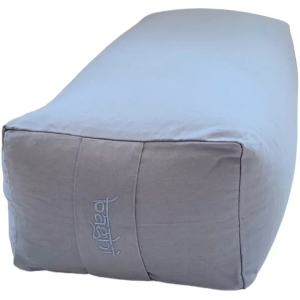 Bio Meditationskissen+Yogakissen Bolster in kornblumenblau Blau von BAGHI Größe 60x28 cm Höhe 15 cm