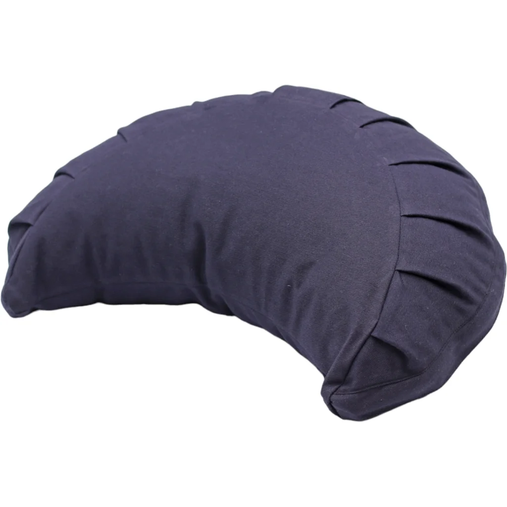Bio Meditationskissen+Yogakissen Halbmond in Dunkelblau Blau von BAGHI Größe 43x23 cm Höhe 18 cm