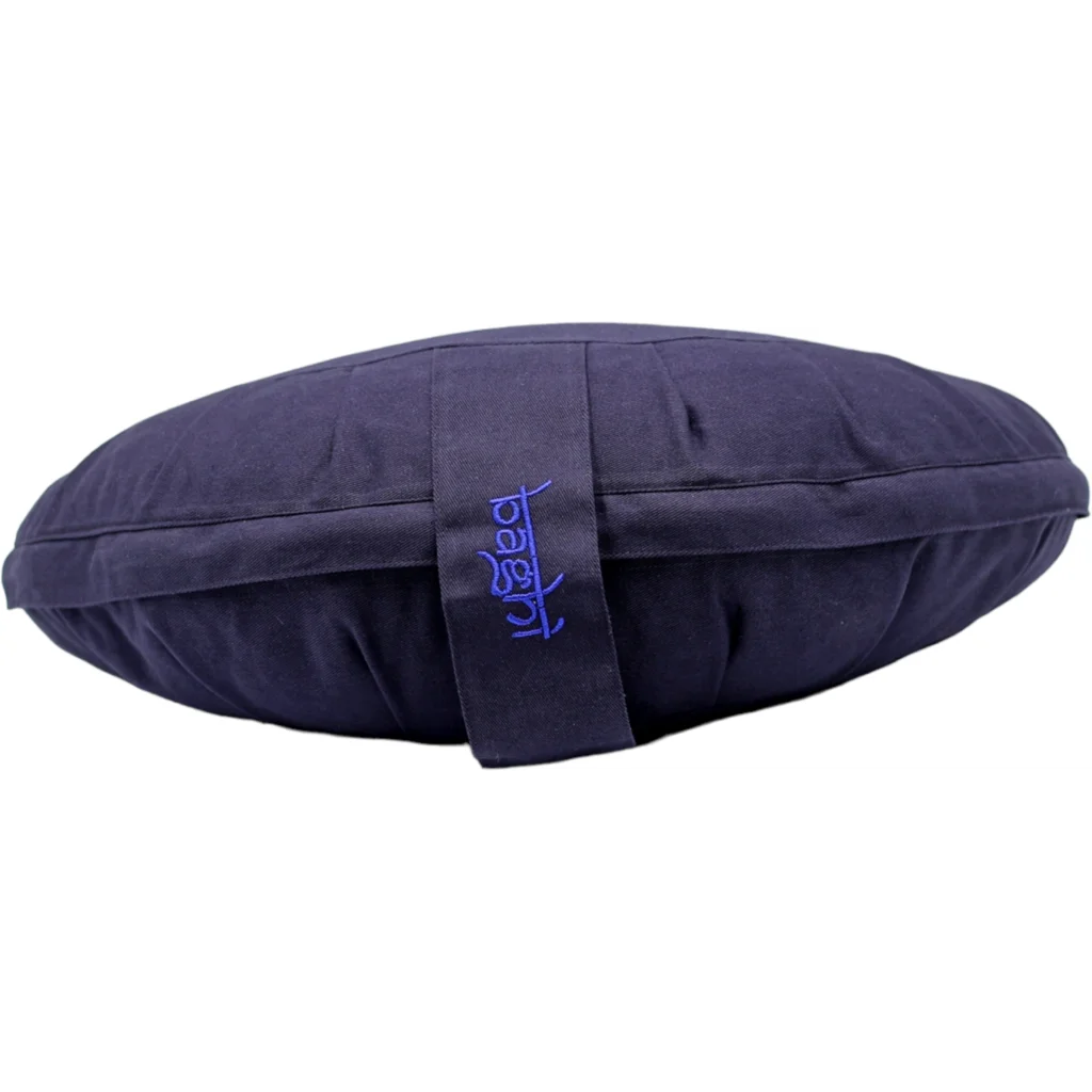 Bio Meditationskissen+Yogakissen Halbmond in Dunkelblau Blau von BAGHI Größe 43x23 cm Höhe 18 cm