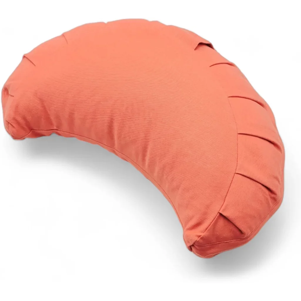 Bio Meditationskissen+Yogakissen Halbmond in Flamingo Orange von BAGHI Größe 43x23 cm Höhe 18 cm