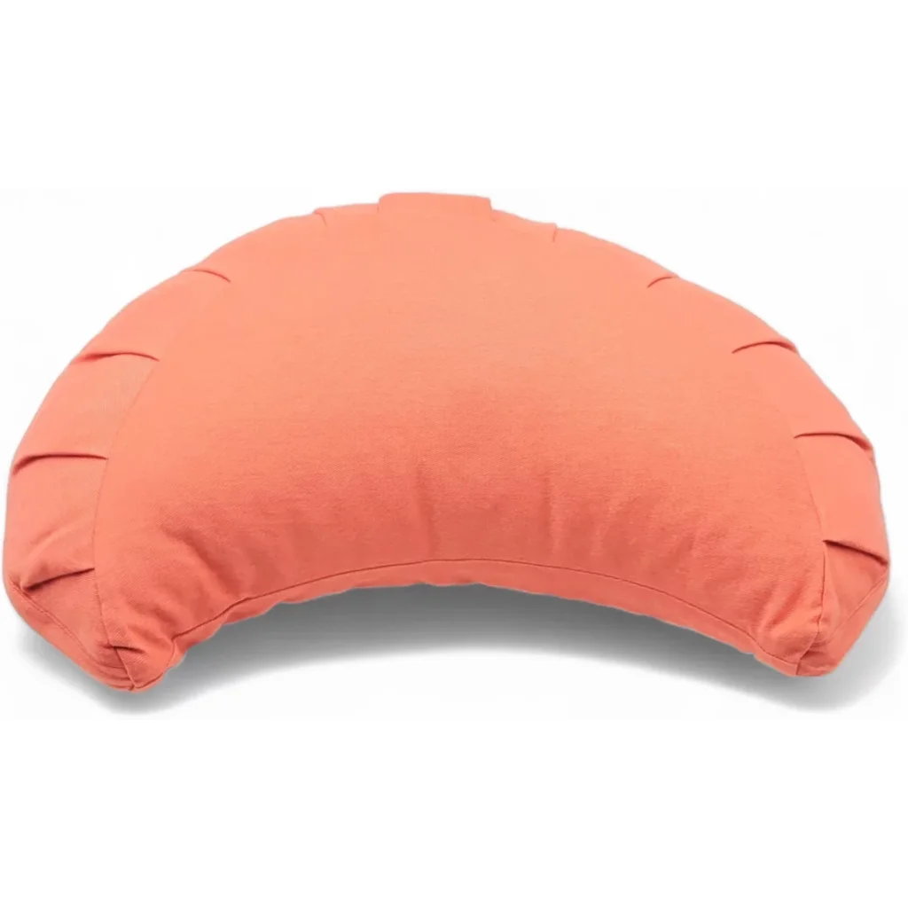 Bio Meditationskissen+Yogakissen Halbmond in Flamingo Orange von BAGHI Größe 43x23 cm Höhe 18 cm
